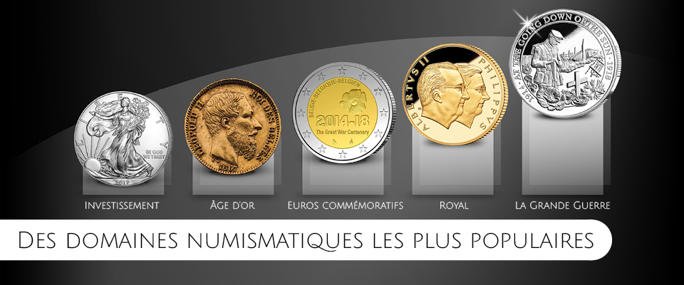 Le top 5 des domaines numismatiques les plus populaires de Belgique