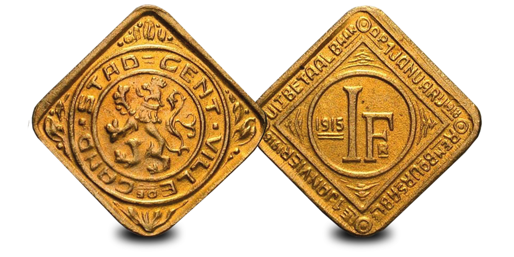 Le franc de guerre original et rare de Gand Le franc de guerre original et rare de Gand