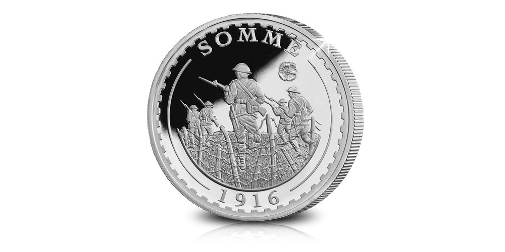 Pièce Commémorative en argent Sterling pour les 100 ans de la Bataille de la Somme Pièce Commémorative en argent Sterling pour les 100 ans de la Bataille de la Somme