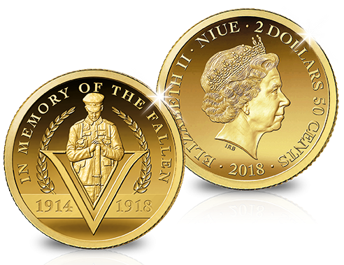 Pièce de 2,5 dollars en hommage aux 100 ans de la Grande Guerre Pièce de 2,5 dollars en hommage aux 100 ans de la Grande Guerre