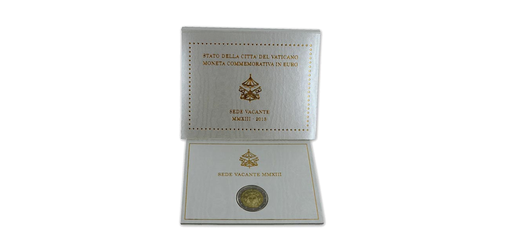 Pièce de 2 € commémorative officielle du Vatican SANS Pape 