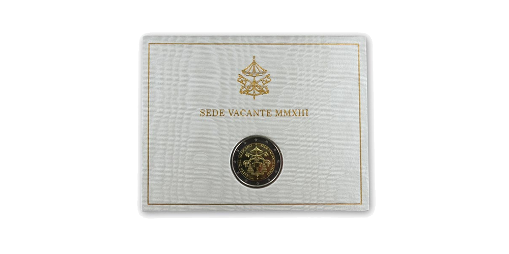 Pièce de 2 € commémorative officielle du Vatican SANS Pape 