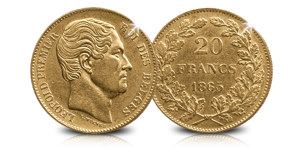 L’un des plus anciens francs belges en Or: 20 Francs 1865 L’un des plus anciens francs belges en Or: 20 Francs 1865