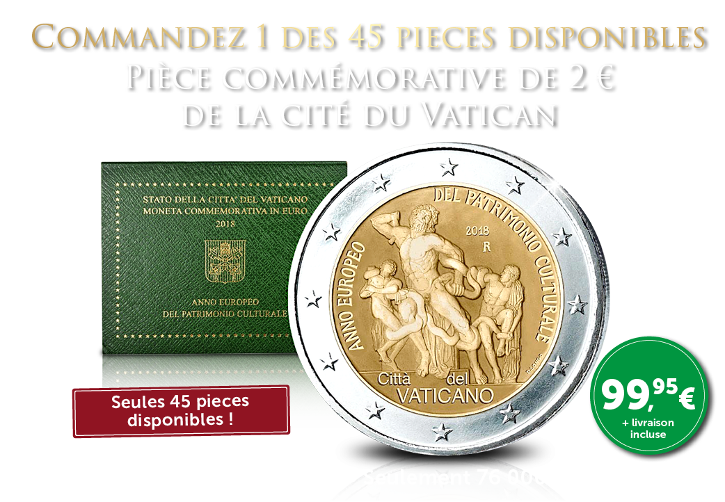 Pièce commémorative de 2 € très recherchée de la Cité du Vatican