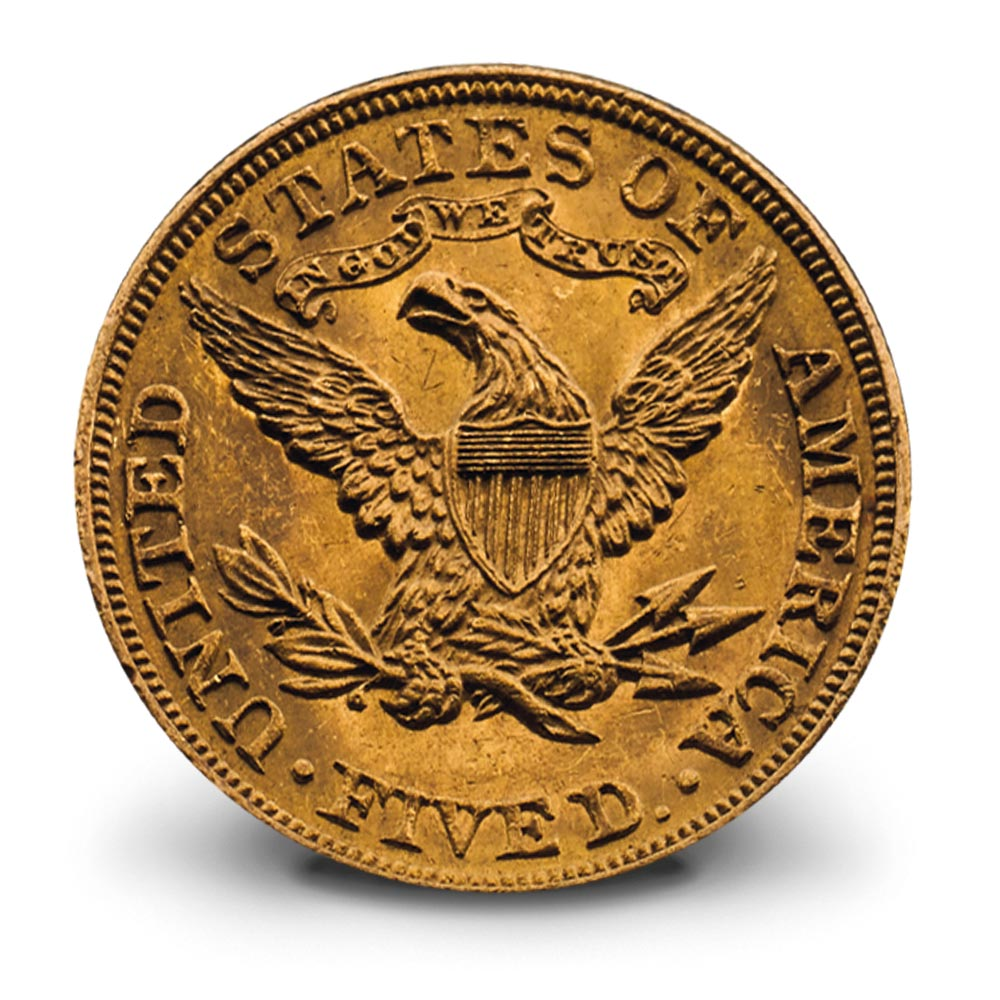 Le légendaire “half Eagle” une pièce de 5 dollars en or