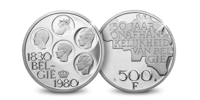 Votre 500 Francs Belge 1980 en argent massif, Variante flamande