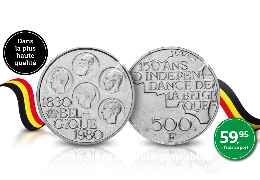 Votre 500 Francs Belge 1980 en argent massif, Variante wallonne