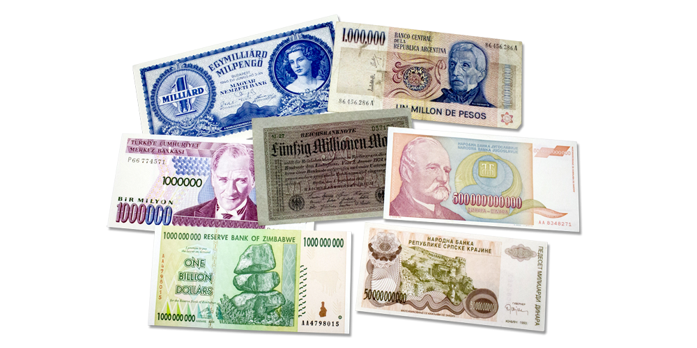 ensemble de 7 billets de banque ensemble de 7 billets de banque