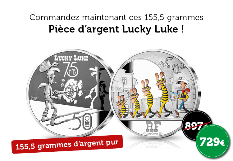 Les 75 ans de Lucky Luke frappés dans pas moins de 155,5 grammes d'argent !