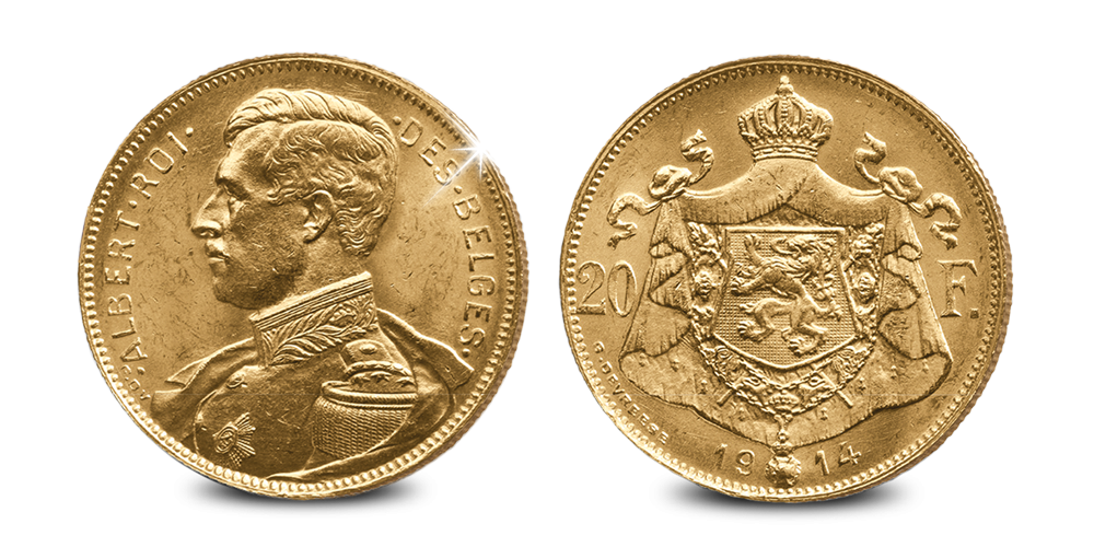 La pièce d’or historique 20 Francs Albert Ier maintenant pour seulement 399 €