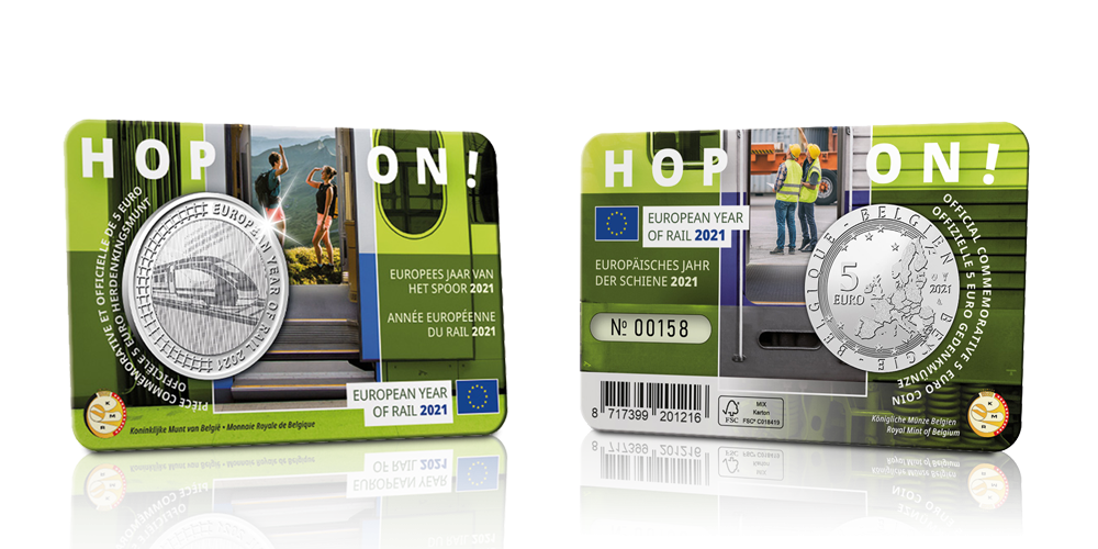 Acheter des pièces | Pièces en euros belges | l'Année européenne du rail coincard