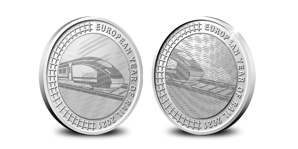 Acheter des pièces | Pièces en euros belges | l'Année européenne du rail avers