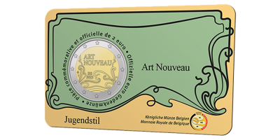 Votre pièce de 2 Euro 2023 en coincard 'Art nouveau en Belgique variante wallone'