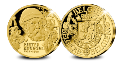 Emission commémorative Pieter Bruegel 1527-1569 hommage richement plaqué à l’or en qualité Proof-like 