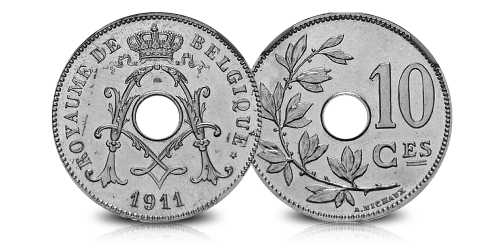 Les cinq centimes du Roi Albert Ier dans 1 ensemble complet !