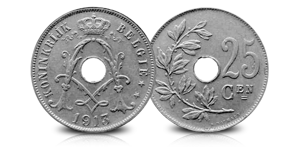 Les cinq centimes du Roi Albert Ier dans 1 ensemble complet !