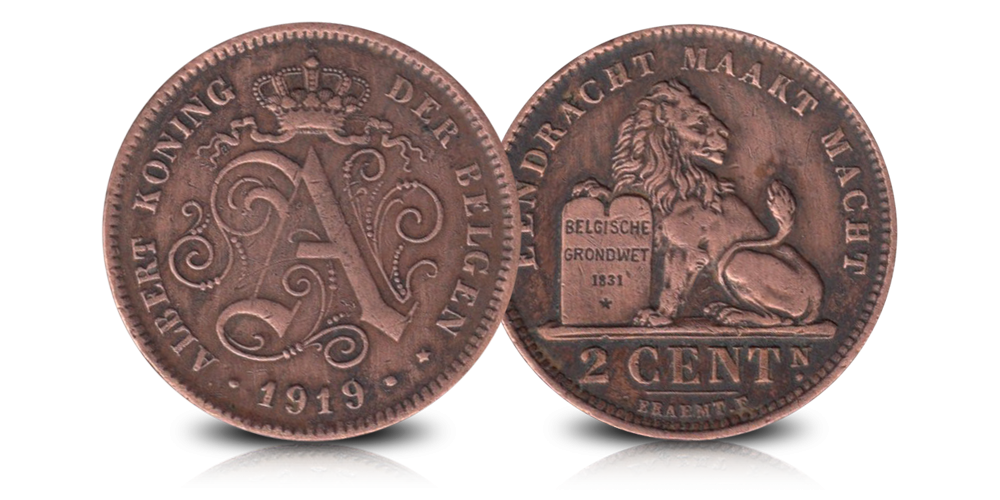 Les cinq centimes du Roi Albert Ier dans 1 ensemble complet !