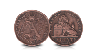 Les cinq centimes du Roi Albert Ier dans 1 ensemble complet !