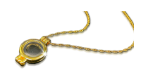 Chaine en laiton plaqué or avec médaillon conçu pour une pièce de 11mm