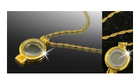 Chaine en laiton plaqué or avec médaillon conçu pour une pièce de 11mm