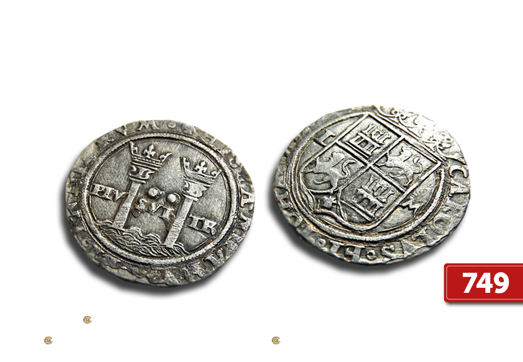 Un pièce d’1 Real d’argent de presque 500 ans frappée sous le règne de Charles V