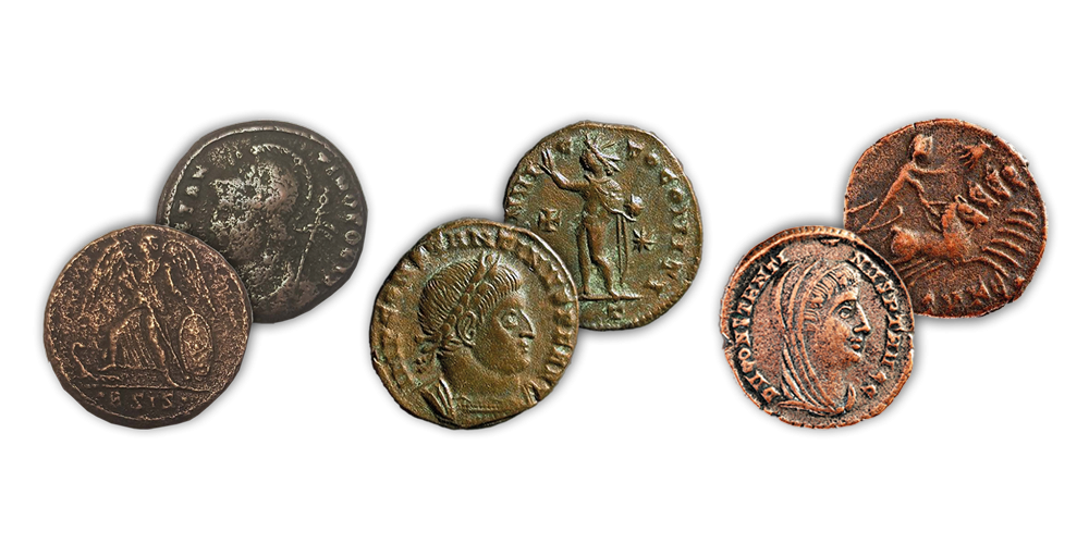   Les premières pièces de monnaie romaines chrétiennes, maintenant dans un unique ensemble !