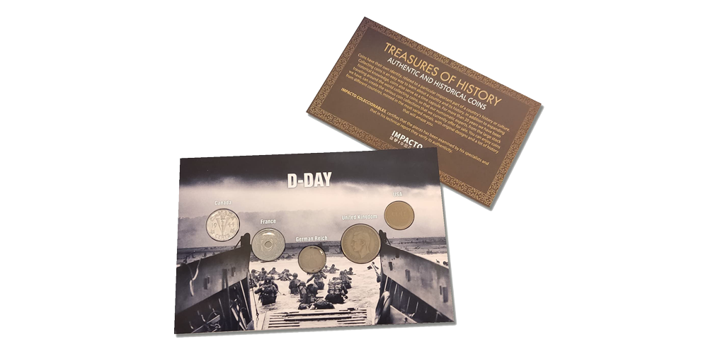 Coincard D-Day, 5 pièces des pays qui ont participé au D-Day Coincard D-Day, 5 pièces des pays qui ont participé au D-Day
