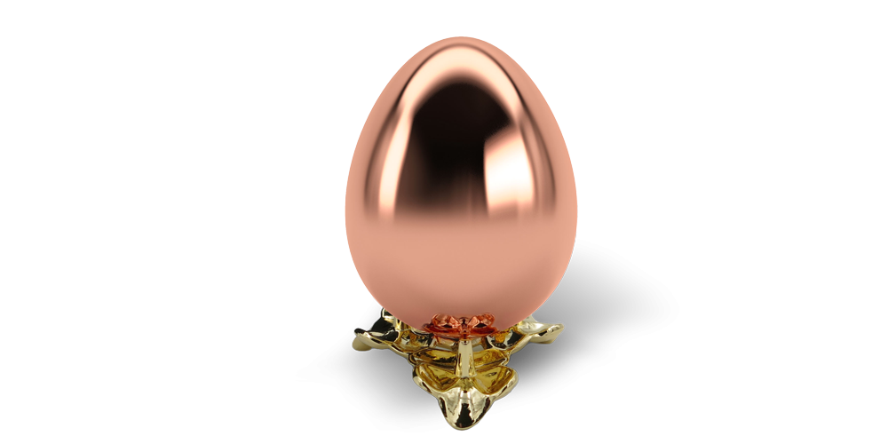 Rose Gold plated Easter Egg with stand