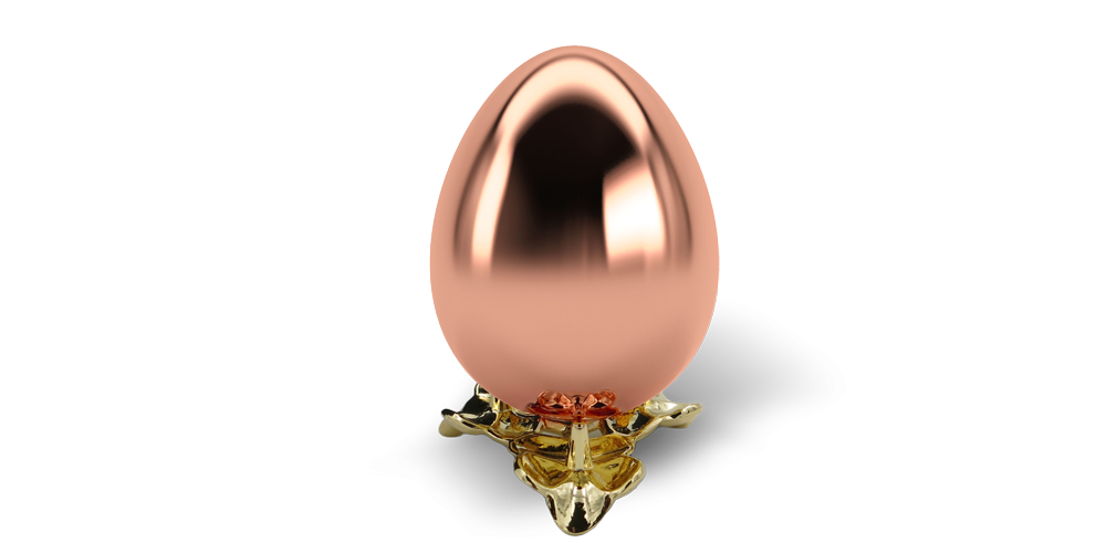 Rose Gold plated Easter Egg with stand Rose Gold plated Easter Egg with stand