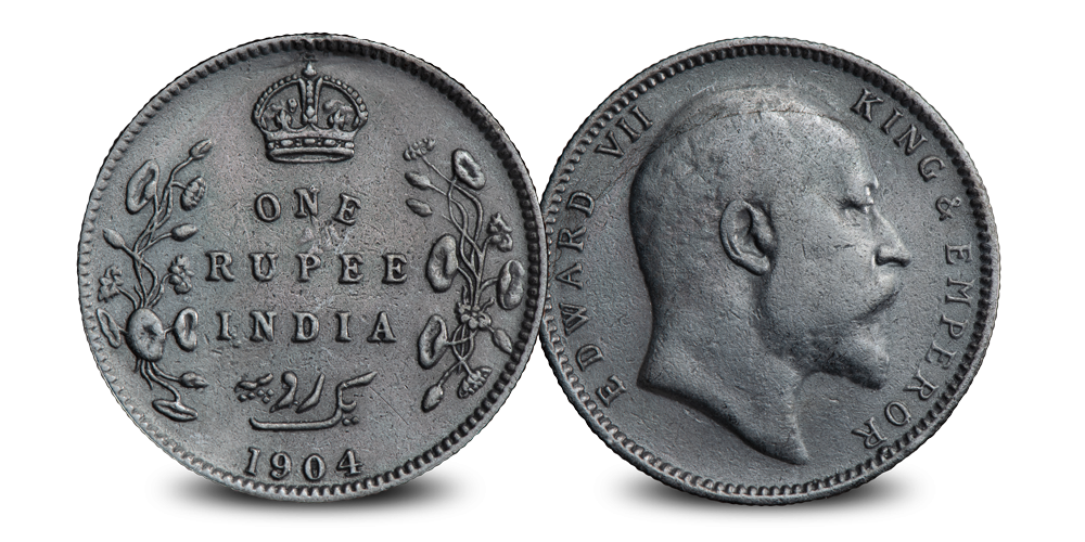 Une incroyable roupie en argent d'Édouard VII récupérée dans le SS Cairo City Une incroyable roupie en argent d'Édouard VII récupérée dans le SS Cairo City