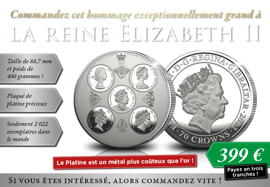 Pièce de jubilé ornée de platine d'une grandeur exceptionnelle ! 