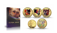 5 pièces Elton John colorées plaquées or en hommage à une légende de la musique !