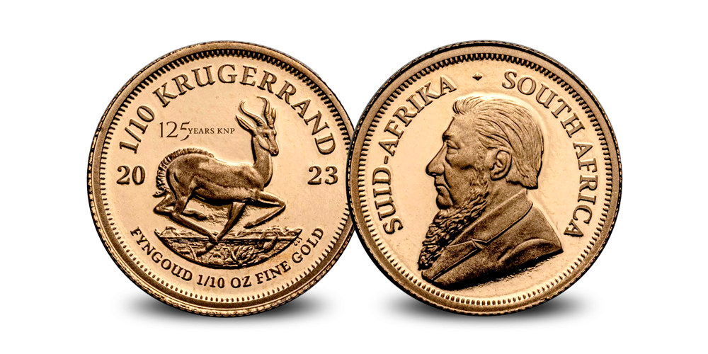 Ensemble Krugerrand 2023 en or avec marque d'atelier