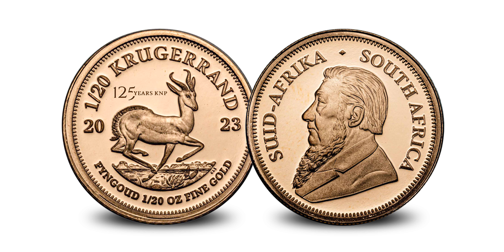 Ensemble Krugerrand 2023 en or avec marque d'atelier