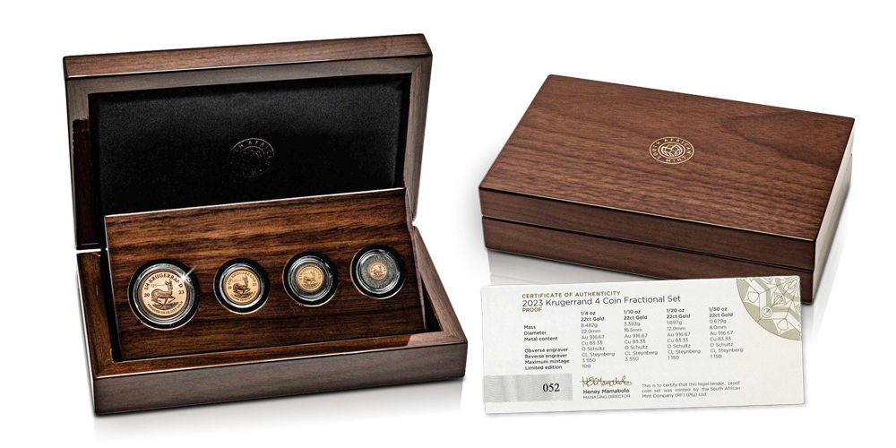 Ensemble Krugerrand 2023 en or avec marque d'atelier Ensemble Krugerrand 2023 en or avec marque d'atelier