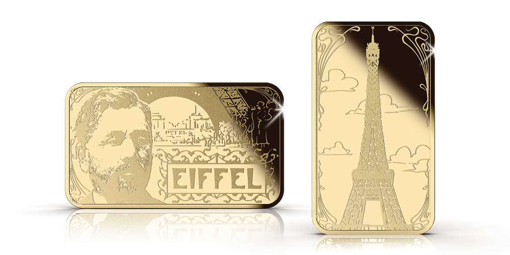 Commémoratif en or pur en l'honneur des 100 ans d'Eiffel