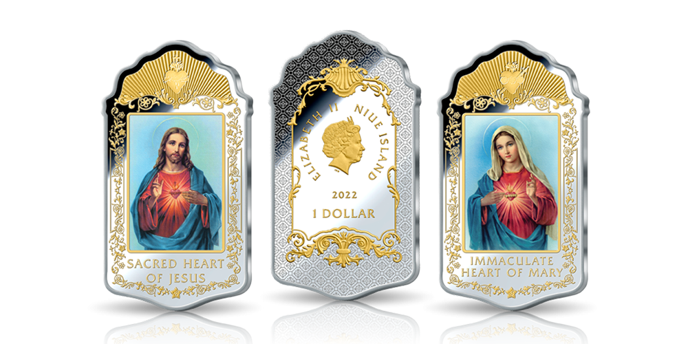 Unique ensemble de pièces en argent de Jésus et Marie !