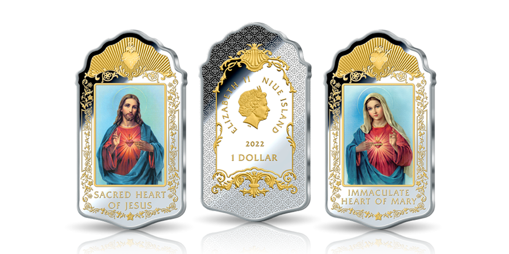 Unique ensemble de pièces en argent de Jésus et Marie ! Unique ensemble de pièces en argent de Jésus et Marie !