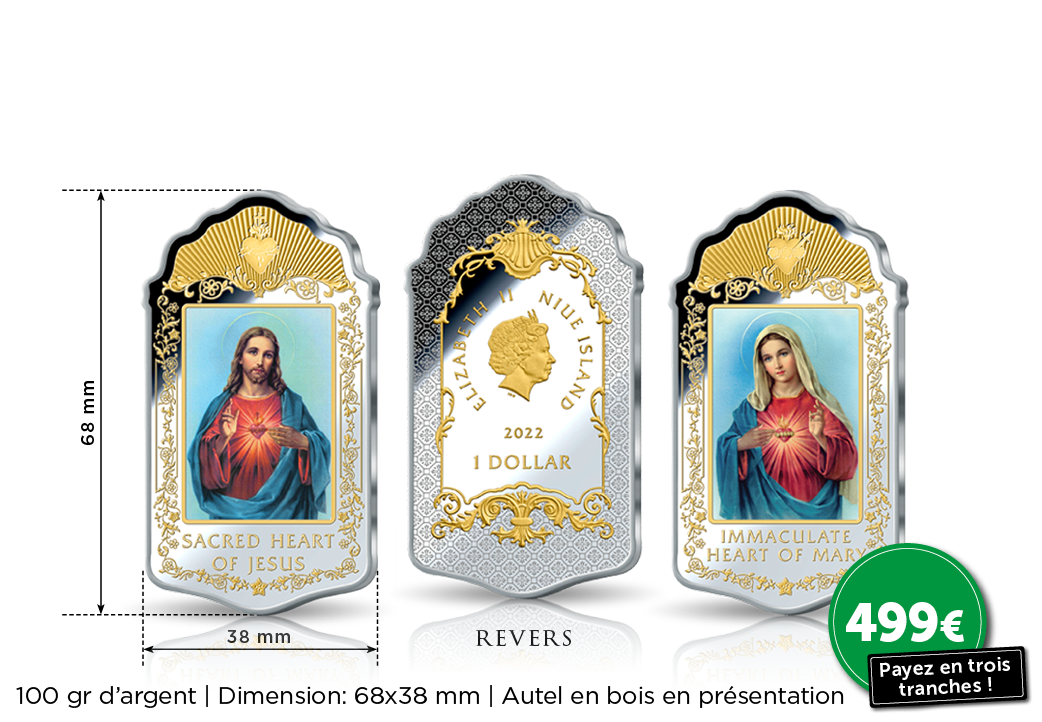 Unique ensemble de pièces en argent de Jésus et Marie !