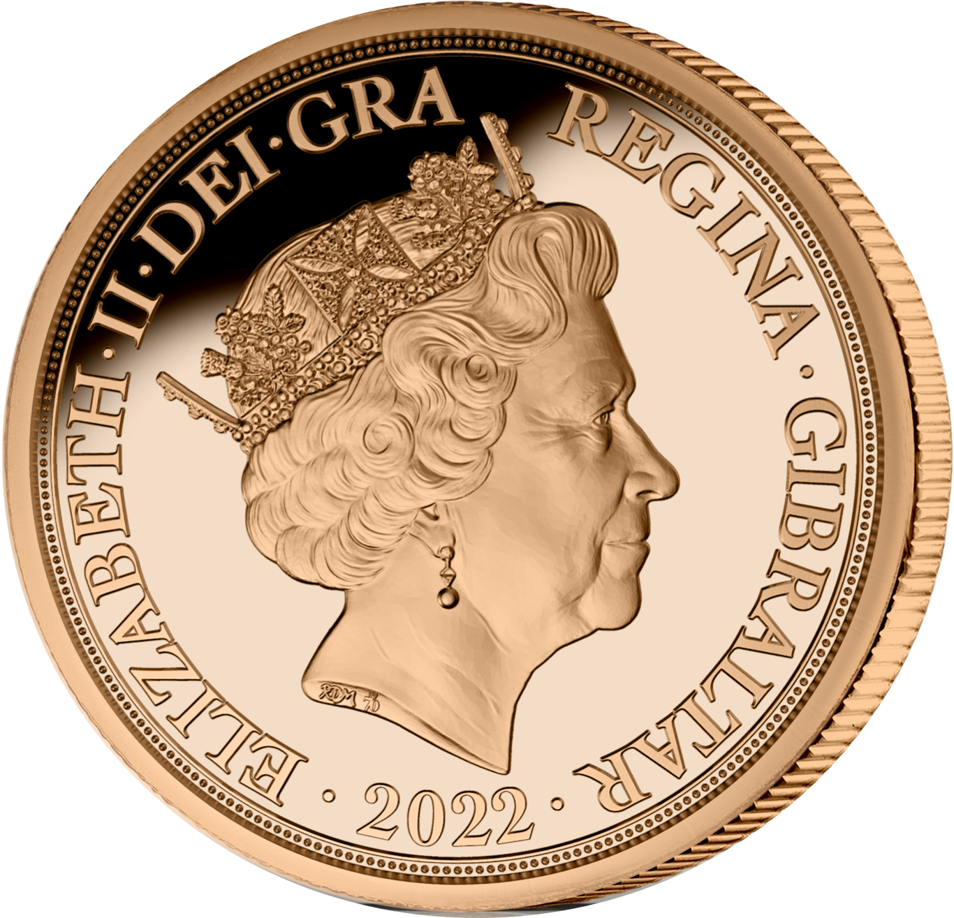 Hommage très exclusif en or massif à la Reine Elisabeth II, 2 Souverains en or (0.25 et 0.5)