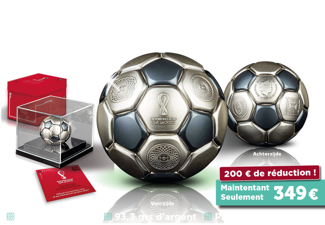La Pièce Officielle Sphérique de la Coupe du Monde FIFA 2022 en Argent