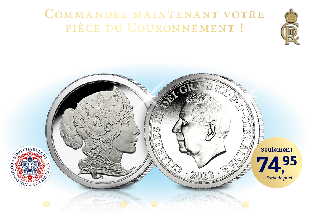 La pièce du Couronnement en argent à l’effigie du Roi Charles III
