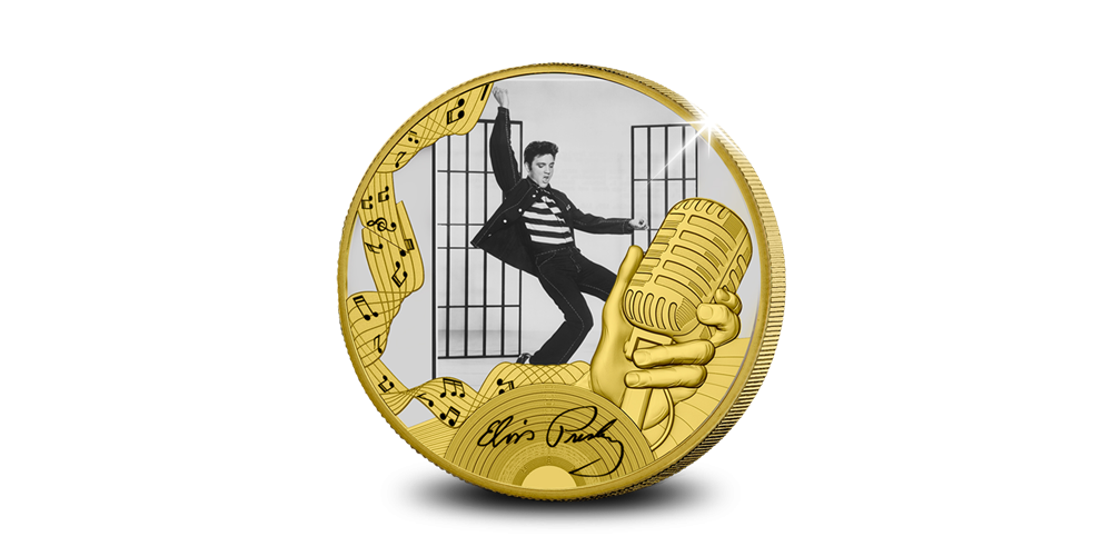 Elvis Presley - Jailhouse Rock, pièce plaquée or 24 carats