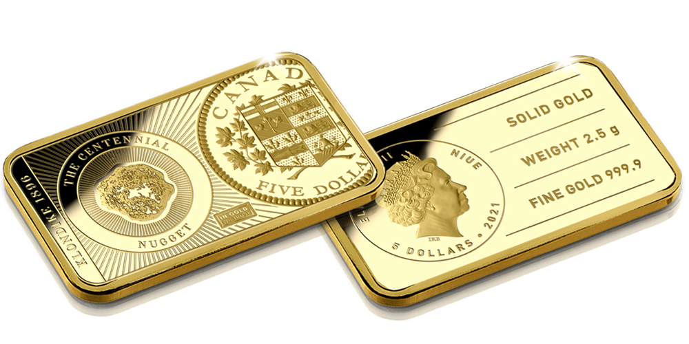 Koop goud online - Klondike goudbaar - puur 24-karaats goud Koop goud online - Klondike goudbaar - puur 24-karaats goud
