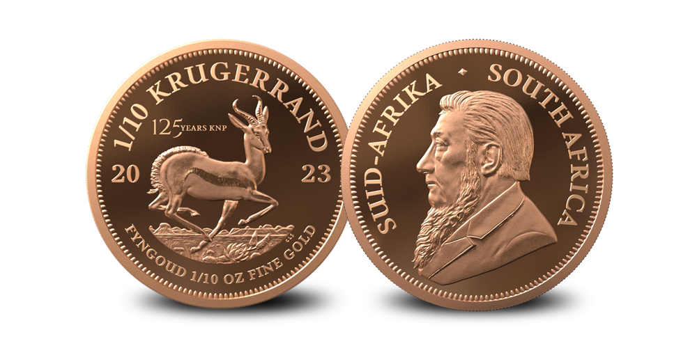 Krugerrand 2023 avec marque de frappe spéciale : 125 ans du parc national Kruger Krugerrand 2023 avec marque de frappe spéciale : 125 ans du parc national Kruger
