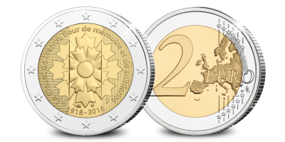 Pièce de 2 Euros, émission spéciale française ‘’Le bleuet’’ Pièce de 2 Euros, émission spéciale française ‘’Le bleuet’’