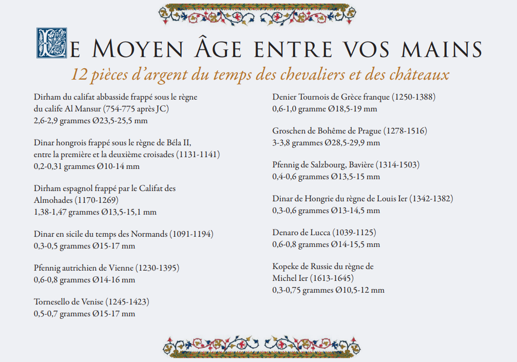 Le Moyen Age en 12 pièces d'argent originales 