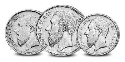 Votre 3 Francs originaux roi Léopold II Type petite barbe