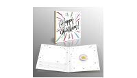 lingot porte-bonheur en or pur d'1/100 once avec une carte-cadeau pour anniversaire