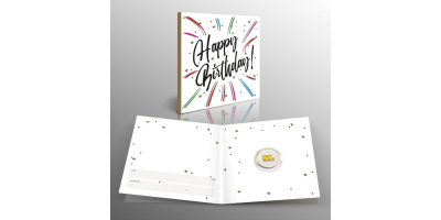 Votre lingot porte-bonheur en or pur d'1/100 once avec une carte-cadeau pour anniversaire